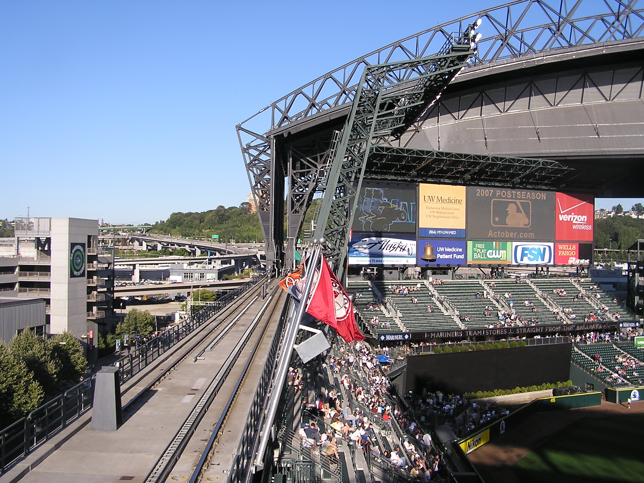 The tracks the roof rolls on-Safeco Field,Seattle